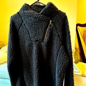 Zeroxposur black size medium sweatshirt. With zip detailed collar.